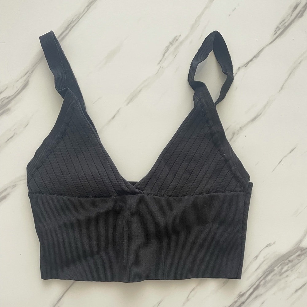 Zara black crop tank top